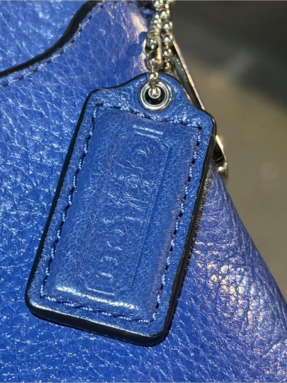 COACH Pebble Leather Crossbody in Royal Blue with Gold Hardware - Picture 8 of 11